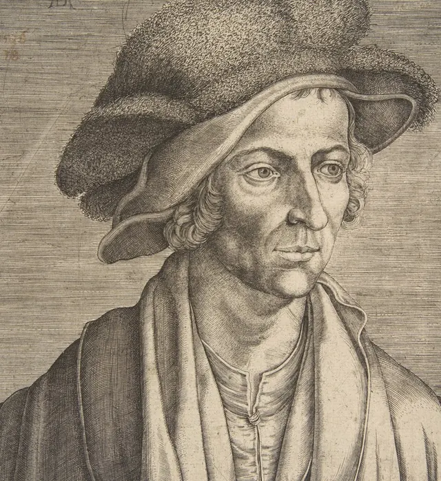 Aegidius Sadeler II after Dürer's portrait. Posthumous print.
