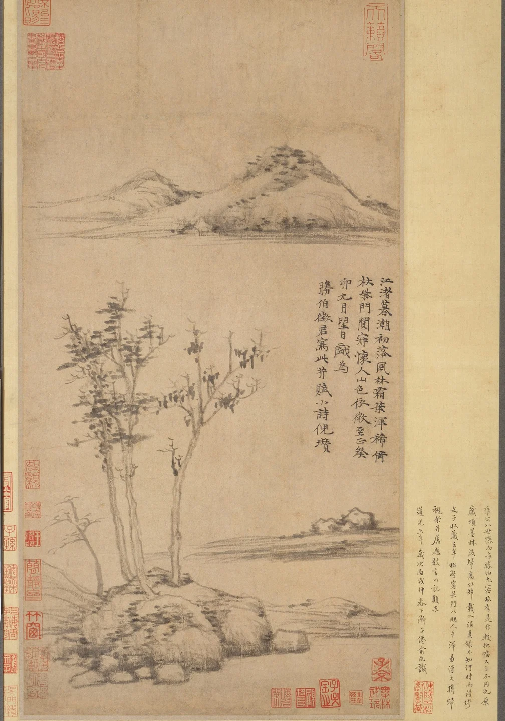 Wind among the Trees on the Riverbank — Ni Zan
