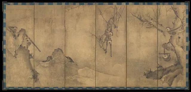 Gibbons in a Landscape — Sesson Shukei