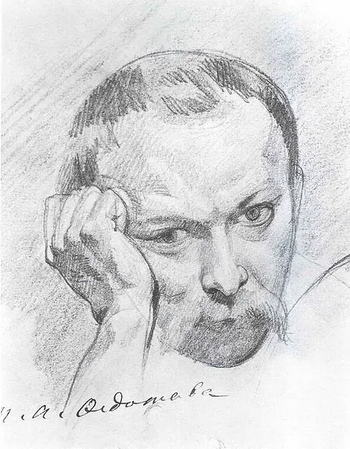 Автопортрет, 1846–1847. Фрагмент листа с набросками.