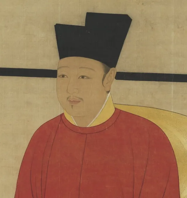 Unidentified painter. Portrait of the emperor, Song dynasty. Detail.