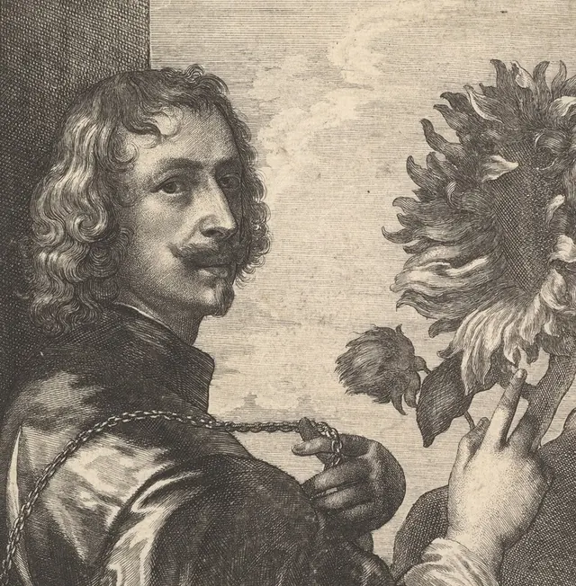 Вацлав Холлар по автопортрету Ван Дейка. Посмертная гравюра, 1644.