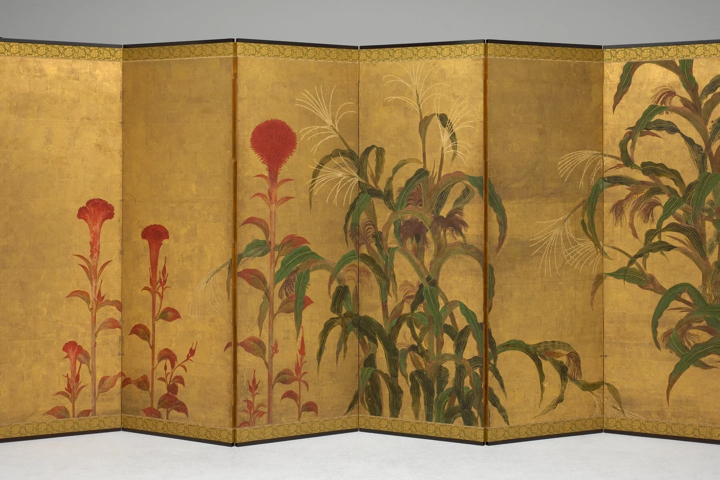 Maize and Cockscombs — Unidentified Japanese painters