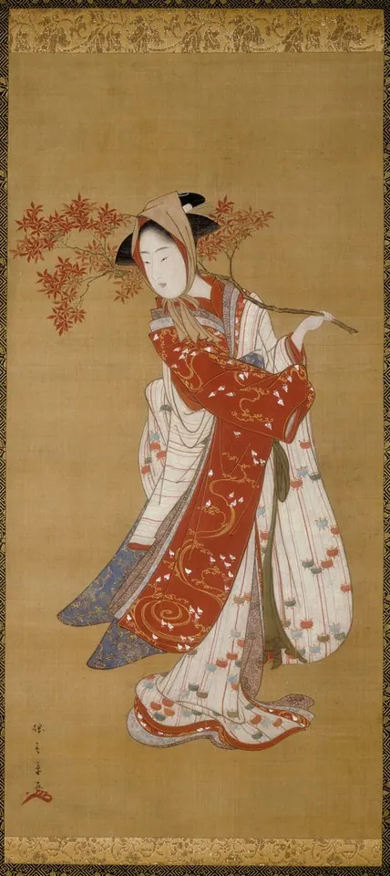 Dancer with a Maple Branch — Katsukawa Shunsho