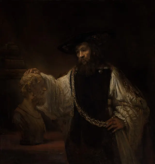 Aristotle with a Bust of Homer — Rembrandt van Rijn
