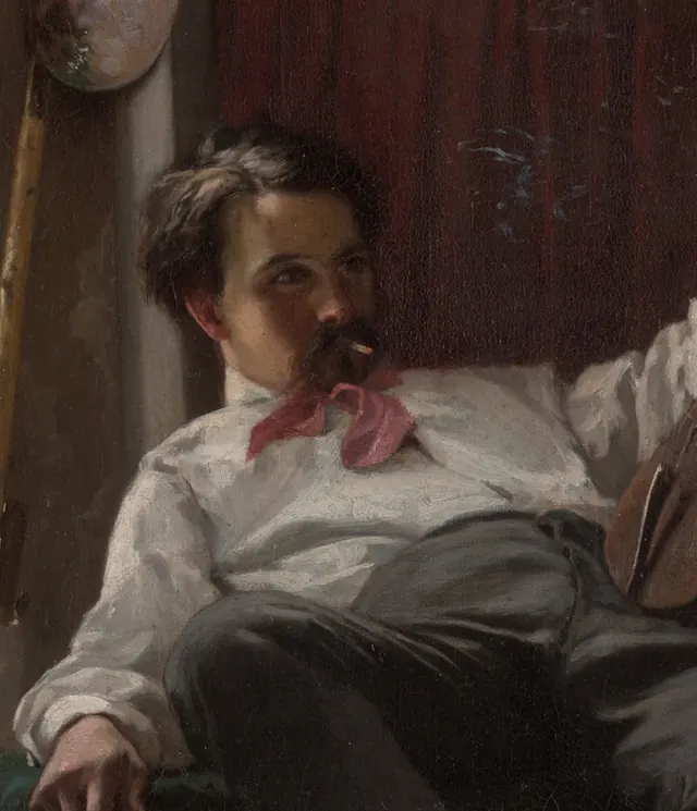 Self-Portrait in the Studio, 1875. Detail.
