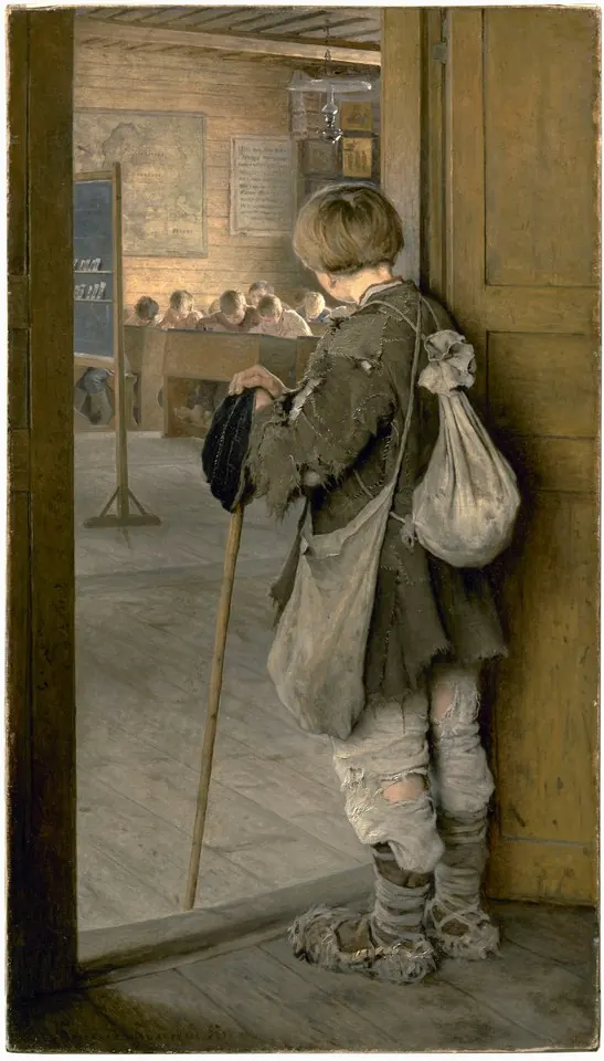 Detail of «At the School Door»