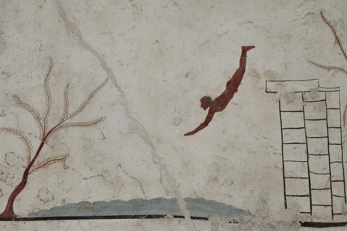 Diver — painted lid from the Tomb of the Diver — Unidentified painter of Poseidonia
