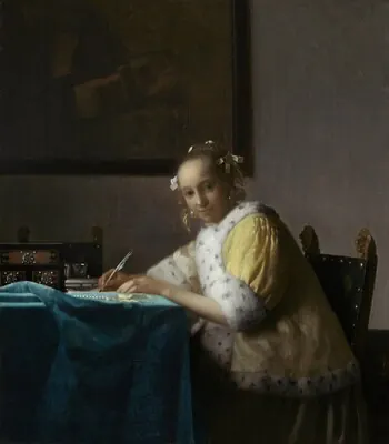 A Lady Writing — Johannes Vermeer