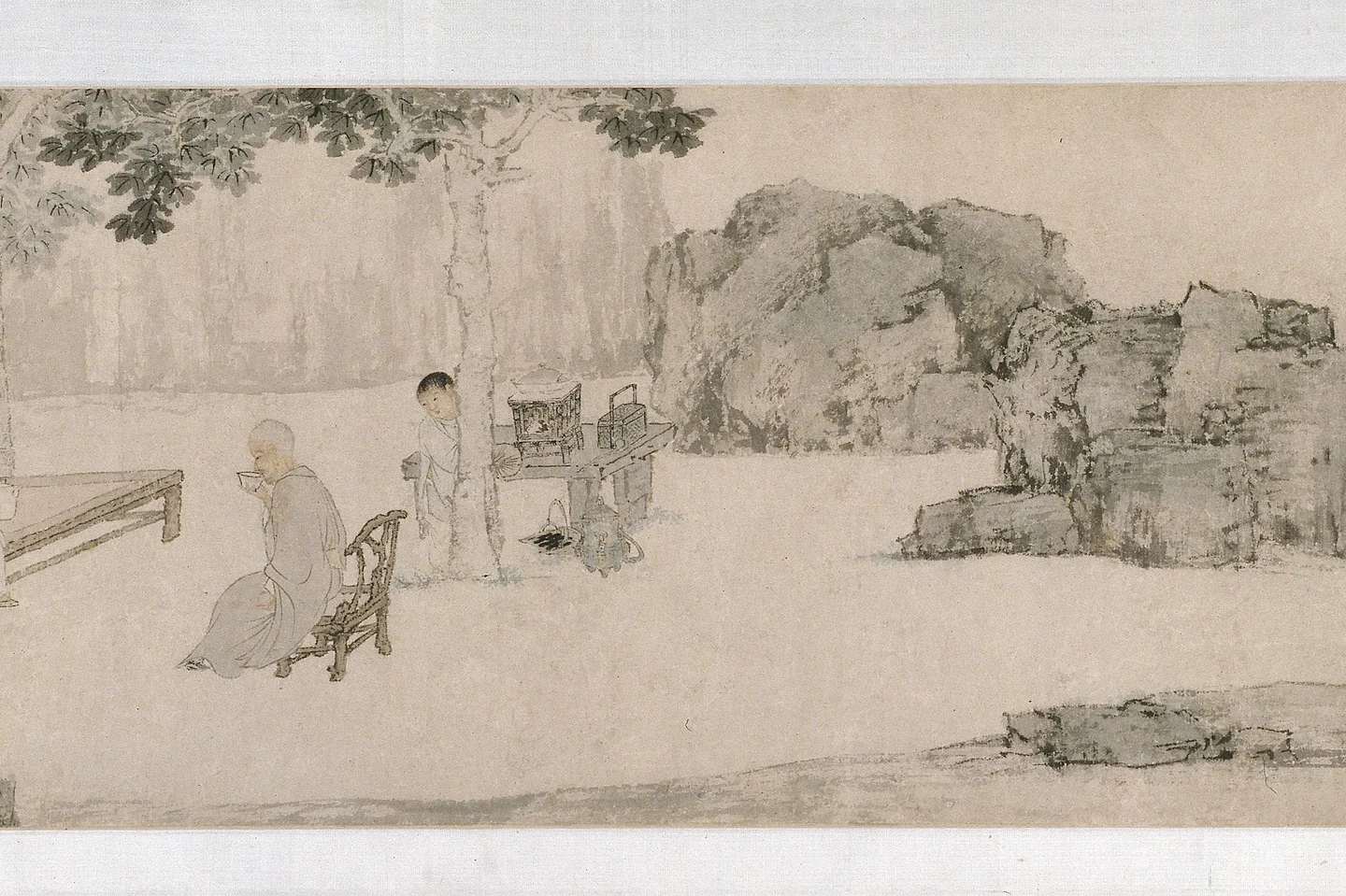 Tea Drinking Under the Wutong Tree — Tang Yin