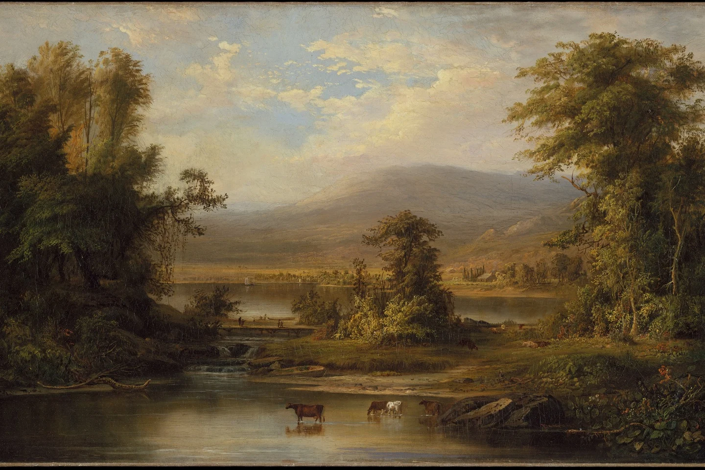 Landscape with Cows Watering in a Stream — Robert S. Duncanson