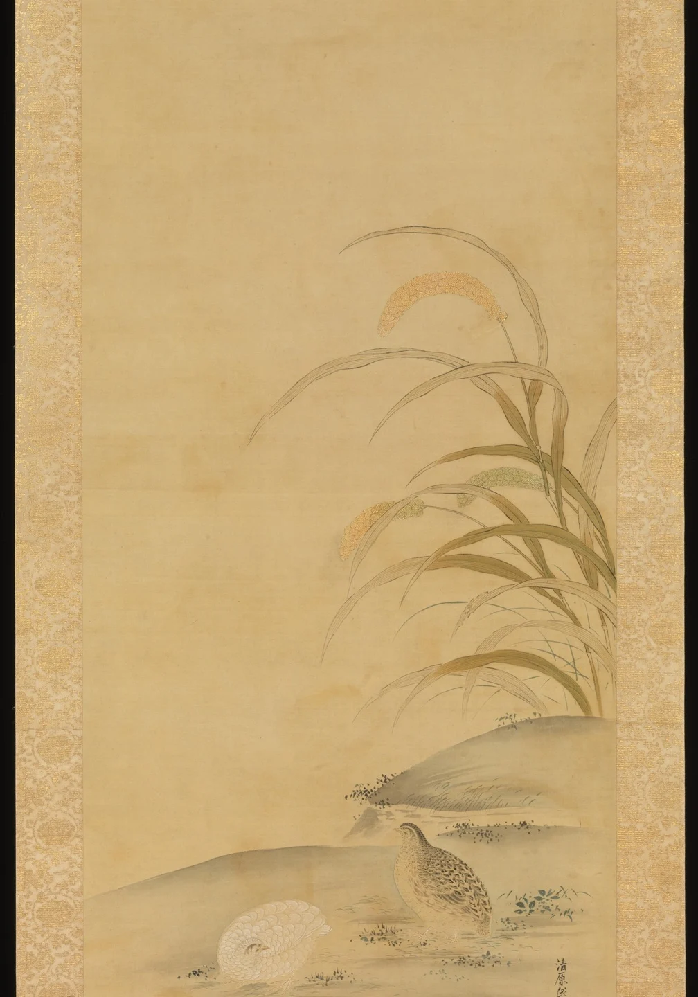 Quail and Millet — Kiyohara Yukinobu