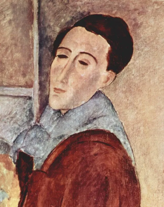 Автопортрет, 1919. Фрагмент.